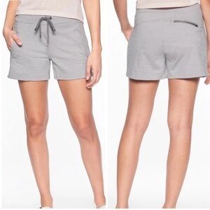 Athleta Modern Metro Grey Striped Shortie Shorts - S
